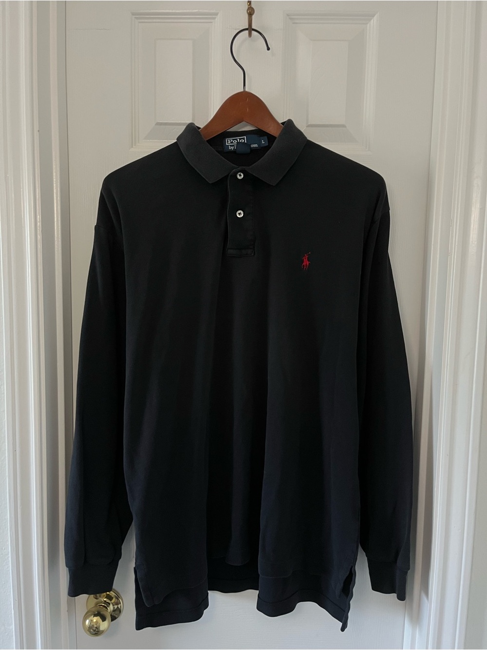 Vintage Polo Ralph Lauren logo embroidered long sleeve polo shirt